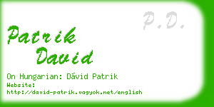 patrik david business card