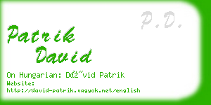 patrik david business card